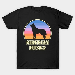 Siberian Husky Vintage Sunset Dog T-Shirt